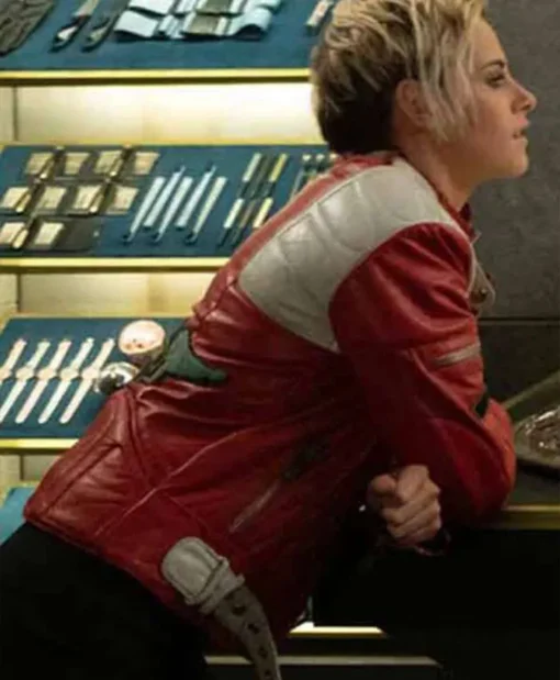 Charlies Angles Kristen Stewart Motorcycle Red Leather Jacket