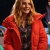 Charlotte Sanders Best Christmas Ever Red Puffer Jacket