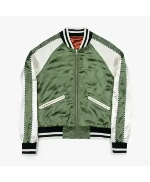 Charmed Lucy Barrett Varsity Green Satin Jacket