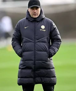 Chelsea F.C Black Puffer Coat