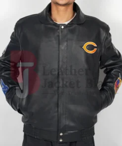 Chicago Bears Leather Jacket in Real Leather