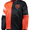 Chicago Bears Starter Navy and Orange Satin Varsity Jacket