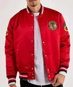 Chicago Blackhawks Throwback Red Varsity Jacket