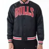 Chicago Bulls Applique Black Varsity Jacket