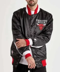 Chicago Bulls Black Letterman Varsity Jacket