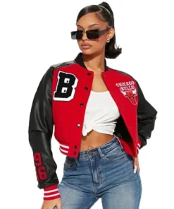 Chicago Bulls Cropped Varsity Jacket