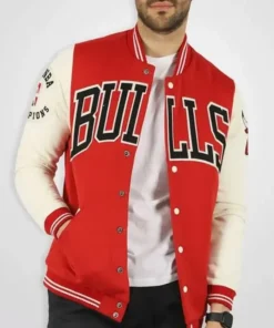 Chicago Bulls NBA Red Wool Varsity Jacket
