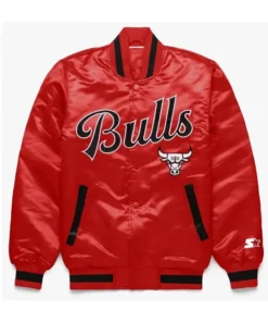Chicago Bulls Satin Red Jacket