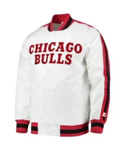 Chicago Bulls The D-Line White Varsity Jacket
