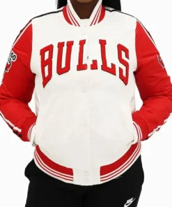 Chicago Bulls Two Tone NBA Letterman Varsity Jacket For Sale