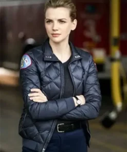 Chicago Fire Kara Killmer Black Bomber Quilted Jacket