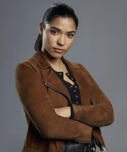Chicago P.D S07 Lisseth Chavez Brown Suede Jacket