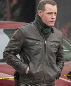 Chicago P.D. Hank Voight Brown Real Leather Jacket