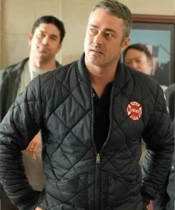 Chicago P.D. Taylor Kinney Blue Quilted Jacket