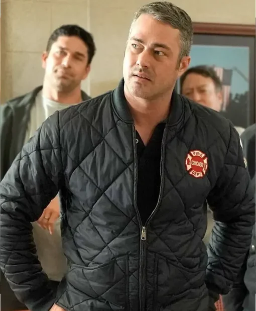 Chicago P.D. Taylor Kinney Blue Quilted Jacket