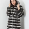 Chinchilla Fur Grey Long Coat