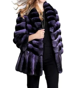 Chinchilla Fur Purple Coat
