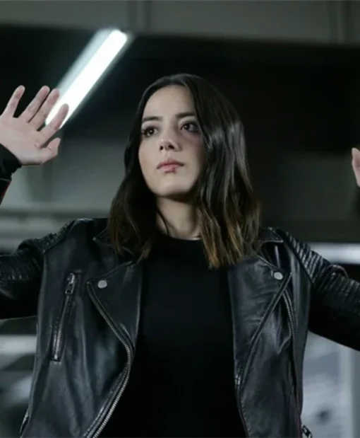 Chloe Bennet TV Series Agents Of Shield Daisy Johnson Biker Quilted Black Leather Jacket