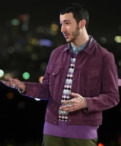 Claim To Fame S01 Frankie Jonas Purple Leather Jacket
