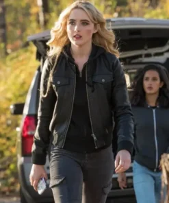 Claire Novak Supernatural Black Leather Bomber Jacket