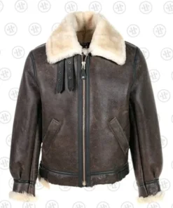Classic B-3 Sheepskin Brown Leather Jacket
