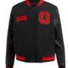 Classic Ohio State University Black Wool Varsity Jacket
