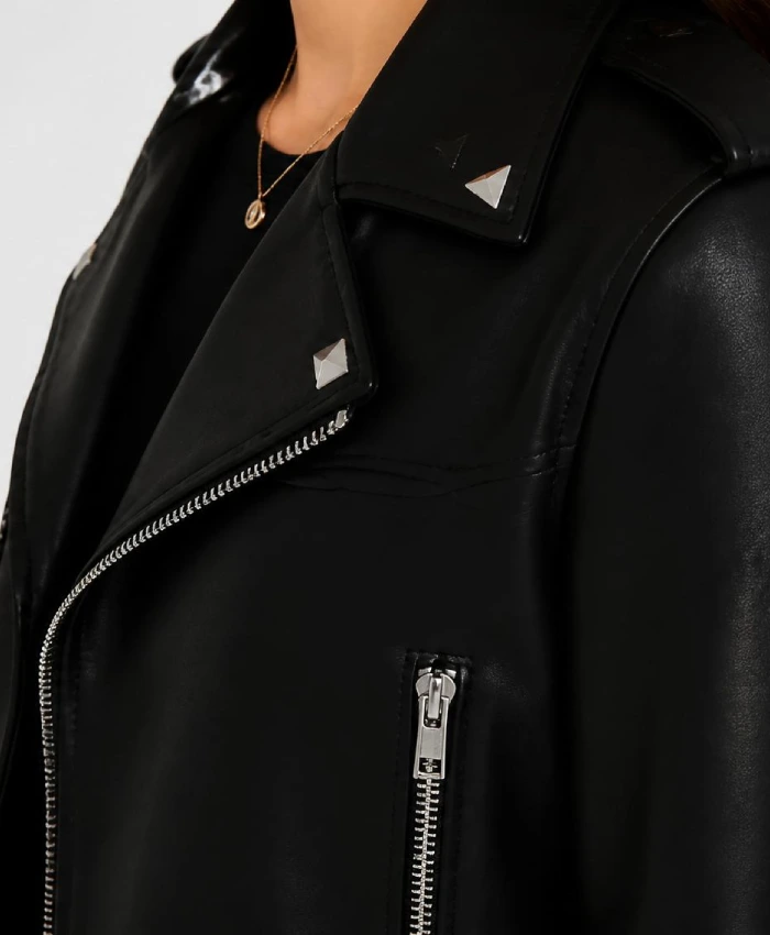 Classic Women Leather Jacket With Studd
