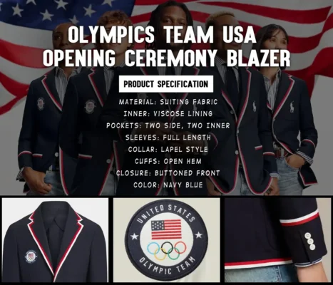 Closer look of Olympics Team USA Opening Ceremony Blazer