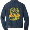 Cobra Kai Snake Logo Blue Trucker Denim Jacket