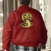 Cobra Kai William Zabka Red Satin Bomber Jacket