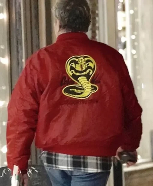 Cobra Kai William Zabka Red Satin Bomber Jacket