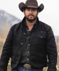 Cole Hauser American TV Series Yellowstone Rip Wheeler Black Cotton Jacket