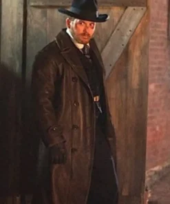 Cole Hauser TV Series Yellowstone Rip Wheeler Black Leather Long Coat
