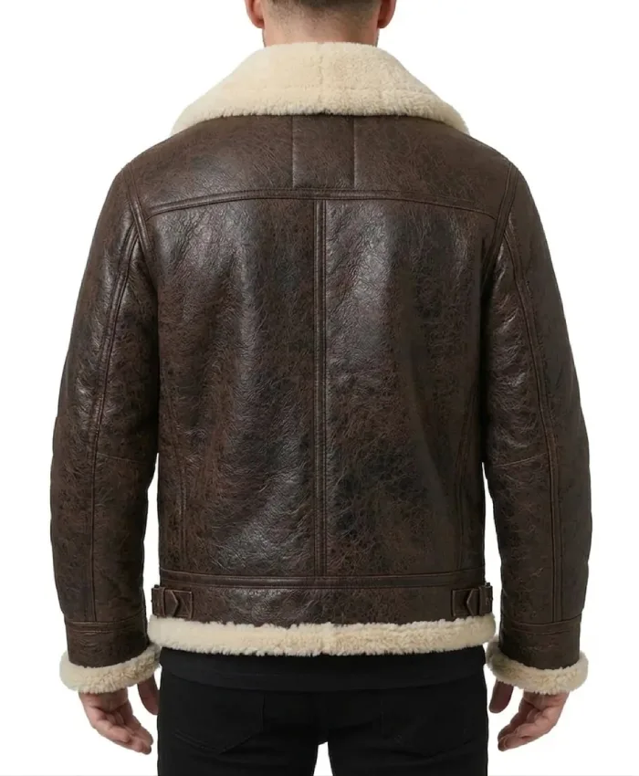 Buy Colin SF Brown Shearling Leather Jacket