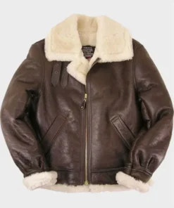 Colin Sheepskin Brown Shearling SF Leather Jacket