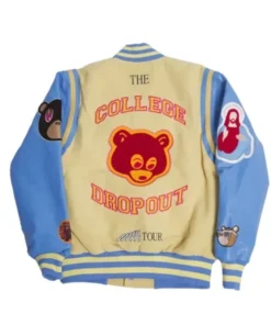 College Dropout We Don’t Care Printed Letterman Varsity Jacket