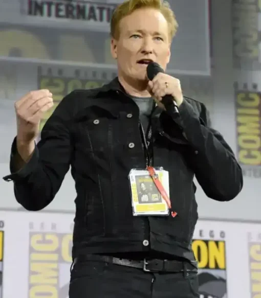 Conan O’Brien Top Gun Event Black Denim Trucker Jacket