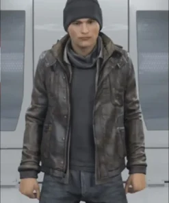 Connor Detroit Become Human RK800 Leather Hooded Jacket