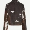 Cowhide Classic Brown And White Leather Fur Jacket For Men And Women