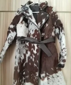Cowhide Fur Brown And White Coat