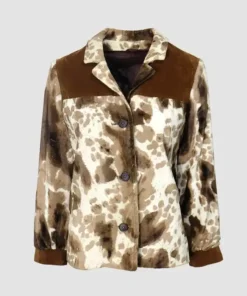 Cowhide Vintage White And Brown Fur Jacket