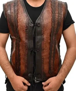 Crocodile Leather Brown Vest