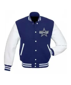 Dallas Cowboys Blue And White Varsity Jacket