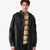 Daniel Iro Efhio Vegan Black Leather Parka Jacket