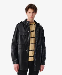 Daniel Iro Efhio Vegan Black Leather Parka Jacket