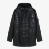 Daniel Iro Efhio Vegan Black Leather Parka Jacket sale