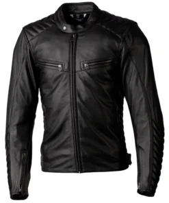 Daniel RST Roadster 3 Ce Black Moto Snap Collar Leather Jacket