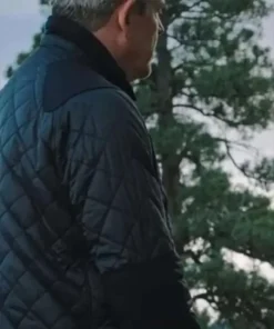 Danny Huston TV Series Yellowstone Dan Jenkins Blue Plain Mens Parachute Jacket