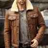Danny SF Shearling Fur Brown Real Leather Jacket