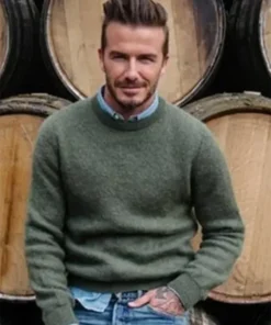 David Beckham Green Pullover Jumper